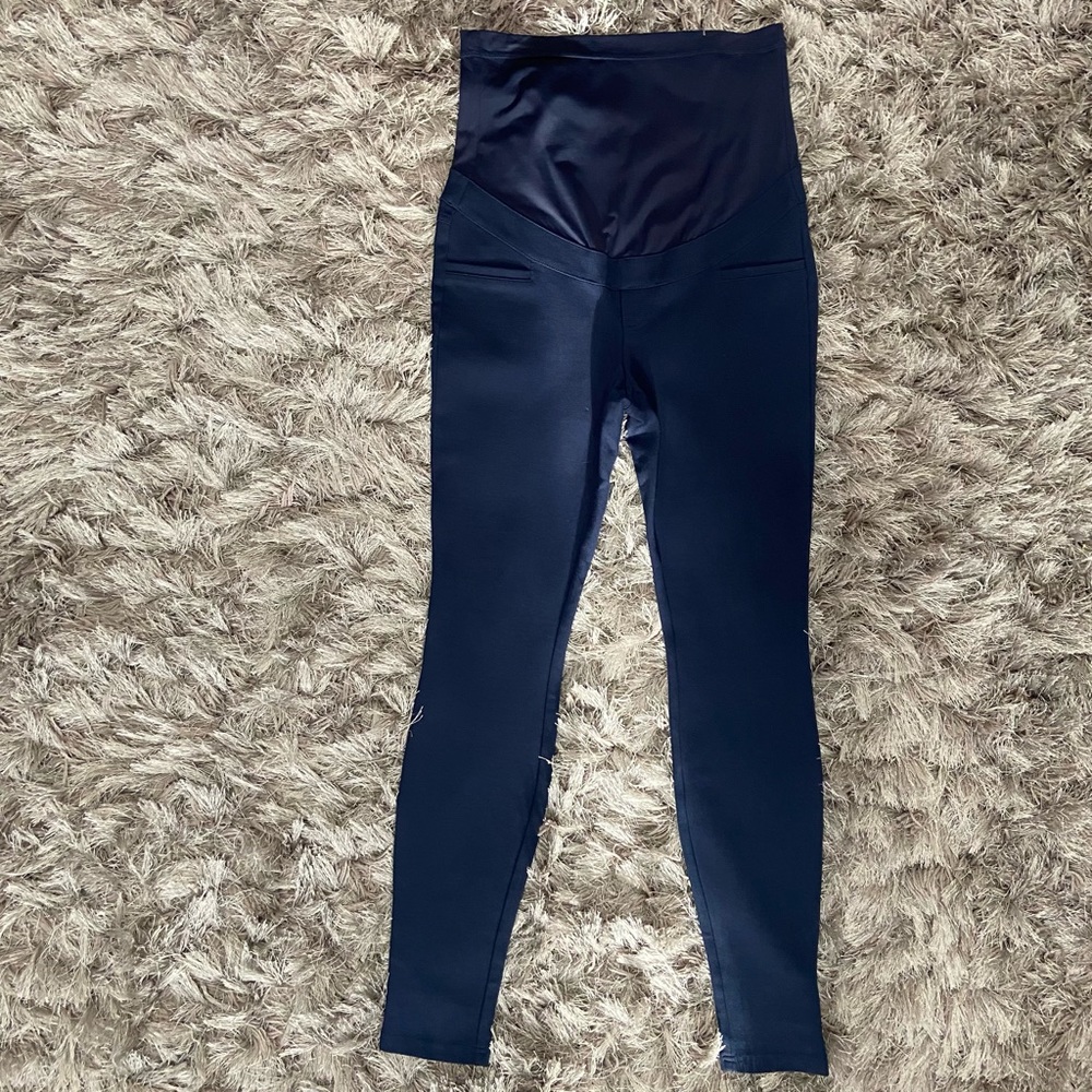 Stork and Babe women blue stretch knit, maternity leggings.  Size S. Used.